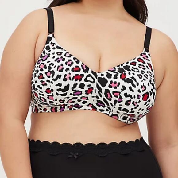 Torrid NWT Lightly Lined Everyday Wire-Free Bra Leopard 360° Back Smoothing 48D - Picture 4 of 9